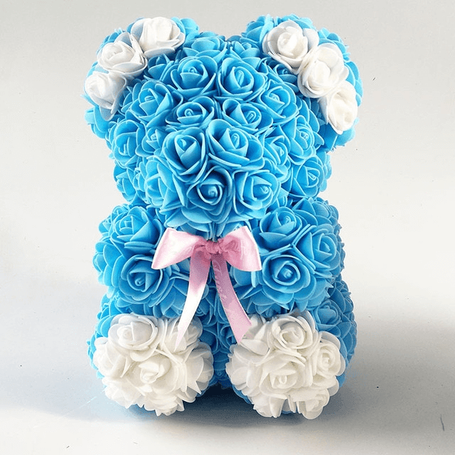 Ours Bleu & Blanc - Ourson En Rose