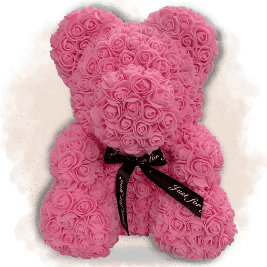 Ours en Fleur Éternelle Rose 40cm Ours en rose 40cm Ourson En Rose Rose
