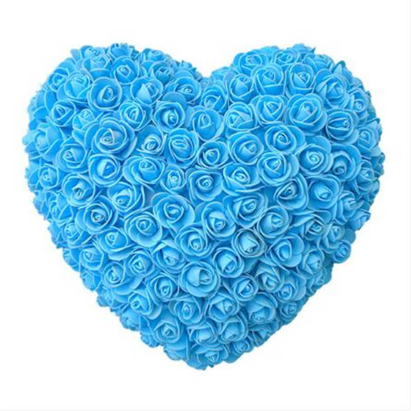 fleur en cœur bleu