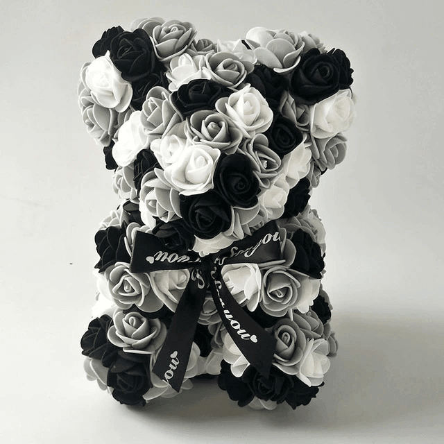 Ourson Noir et blanc - Ourson En Rose